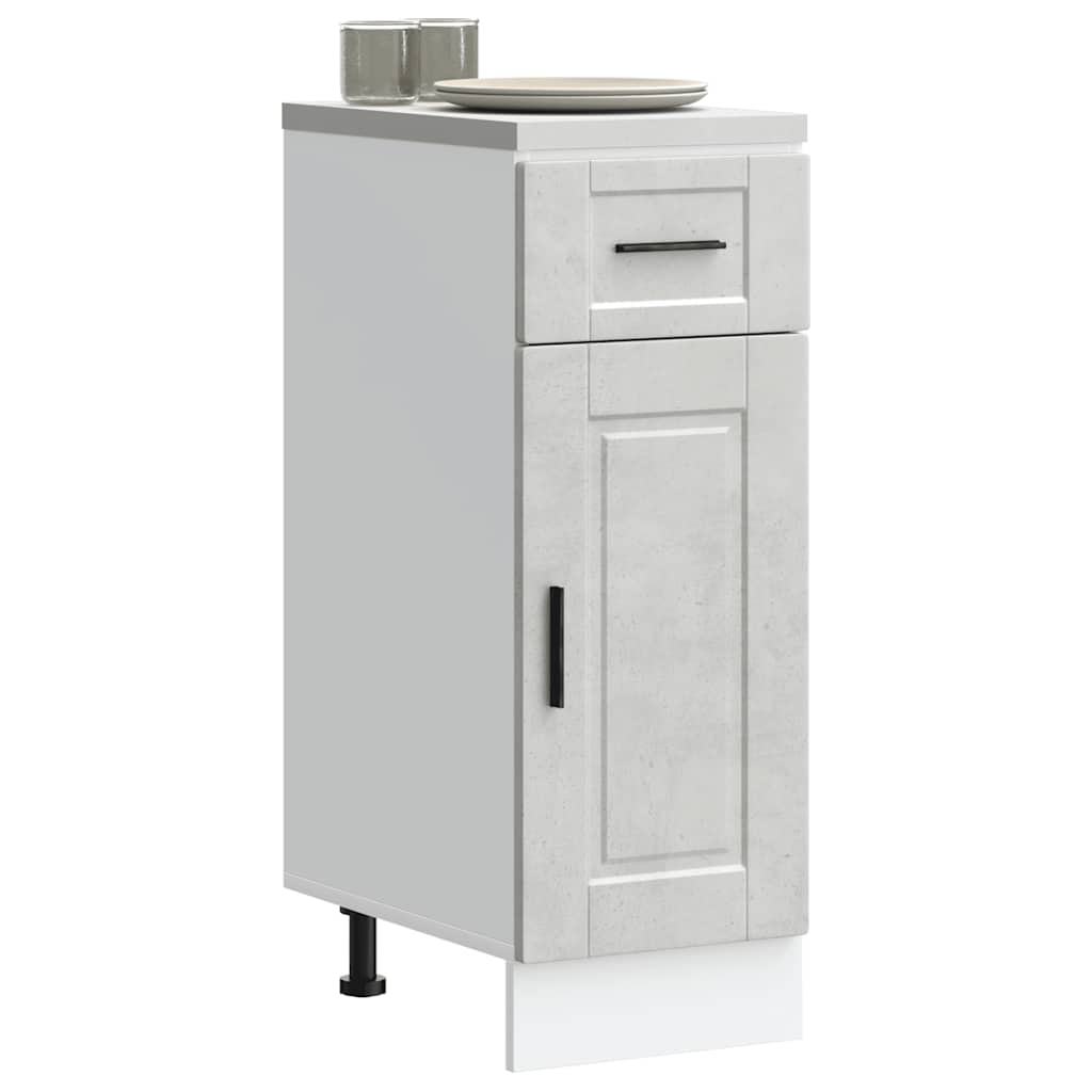 Kitchen Base Cabinet "Porto" Concrete Grey Engineered Wood