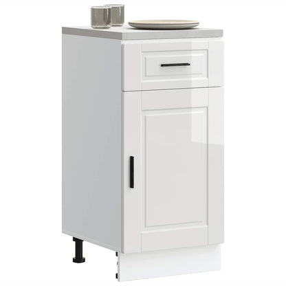Kitchen Base Cabinet Porto High Gloss White Engineered Wood
