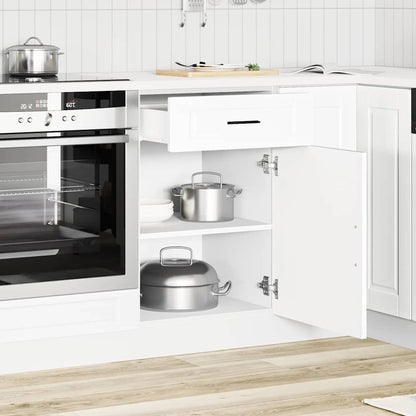 Kitchen Base Cabinet "Porto" White Engineered Wood