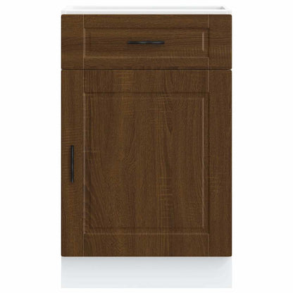 Kitchen Base Cabinet "Porto" Brown Oak Engineered Wood