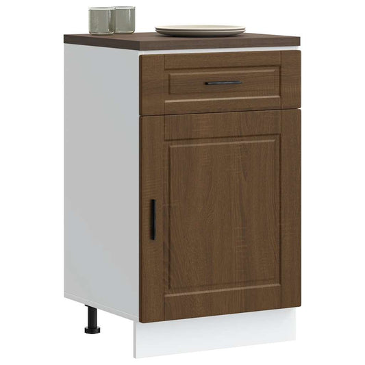 Kitchen Base Cabinet "Porto" Brown Oak Engineered Wood
