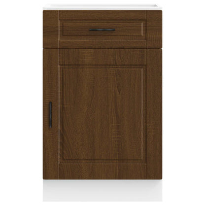 Kitchen Base Cabinet "Porto" Brown Oak Engineered Wood