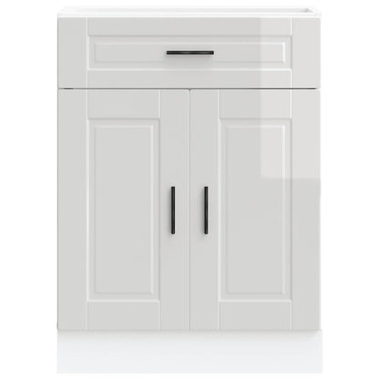 Kitchen Base Cabinet "Porto" High Gloss White Engineered Wood