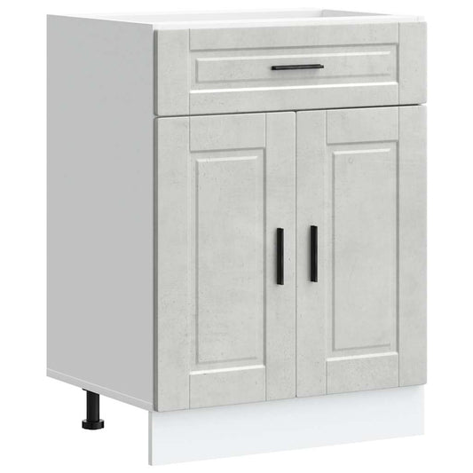 Kitchen Base Cabinet "Porto" Concrete Grey Engineered Wood