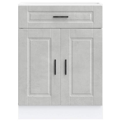 Kitchen Base Cabinet "Porto" Concrete Grey Engineered Wood