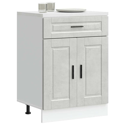 Kitchen Base Cabinet Porto Concrete Grey Engineered Wood