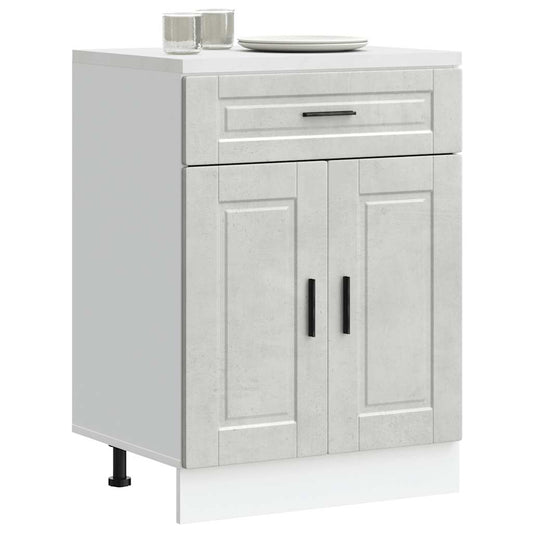 Kitchen Base Cabinet Porto Concrete Grey Engineered Wood