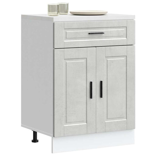 Kitchen Base Cabinet "Porto" Concrete Grey Engineered Wood