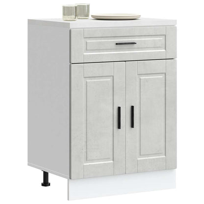 Kitchen Base Cabinet Porto Concrete Grey Engineered Wood