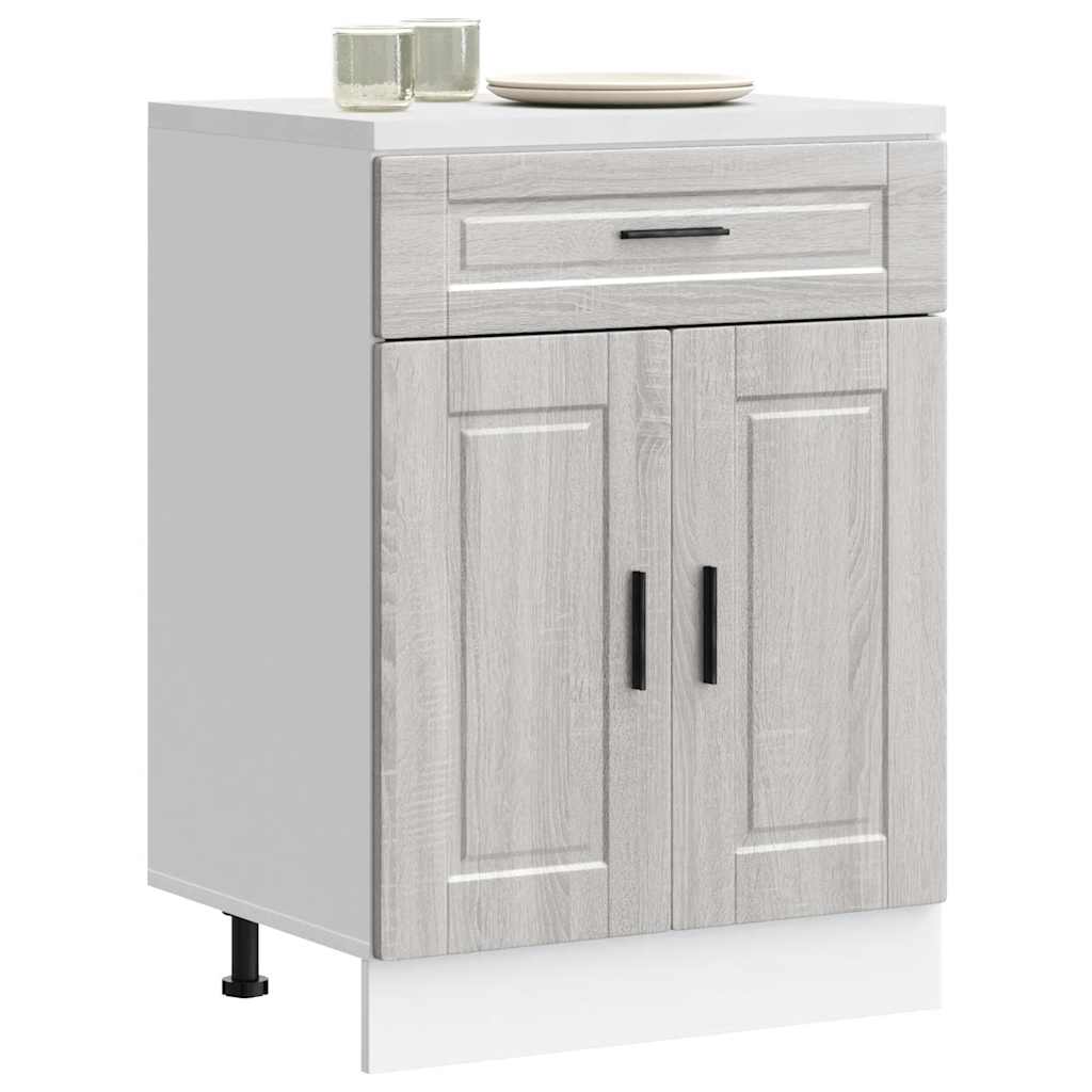 Kitchen Base Cabinet "Porto" Grey Sonoma Engineered Wood