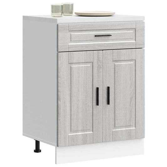 Kitchen Base Cabinet "Porto" Grey Sonoma Engineered Wood