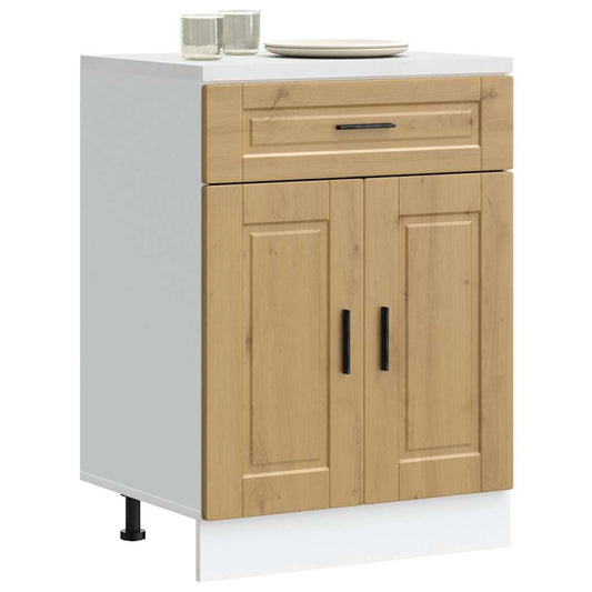 Kitchen Base Cabinet "Porto" Artisan Oak Engineered Wood