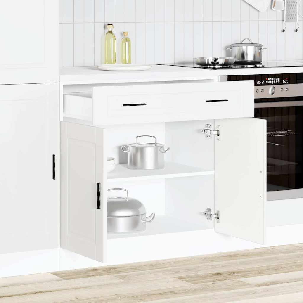 Kitchen Base Cabinet "Porto" White Engineered Wood