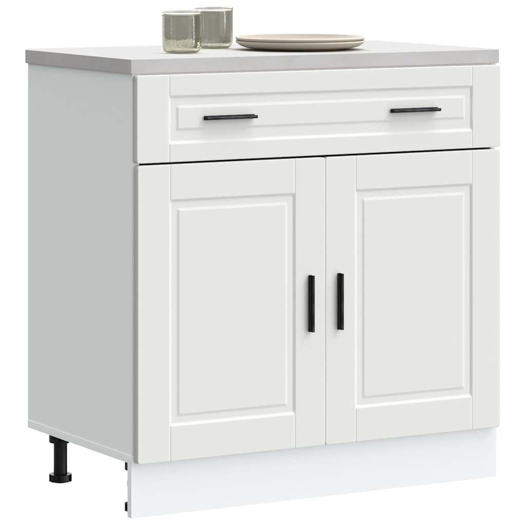Kitchen Base Cabinet "Porto" White Engineered Wood