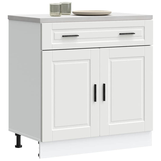 Kitchen Base Cabinet "Porto" White Engineered Wood