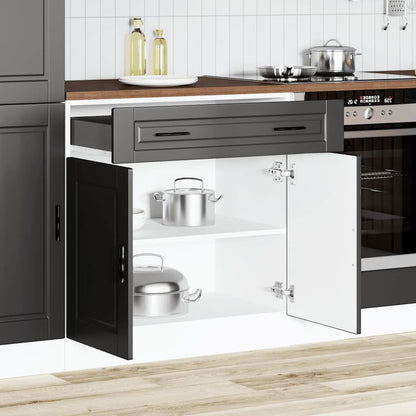 Kitchen Base Cabinet "Porto" Black Engineered Wood