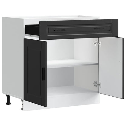 Kitchen Base Cabinet "Porto" Black Engineered Wood