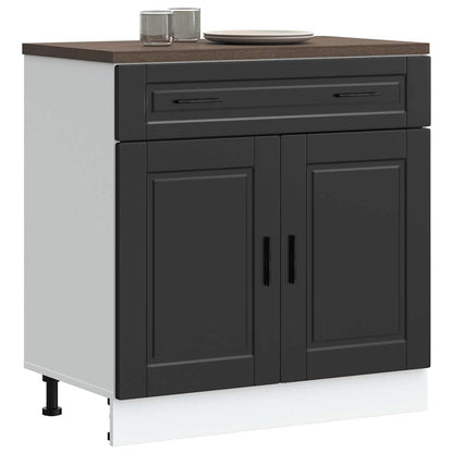 Kitchen Base Cabinet "Porto" Black Engineered Wood