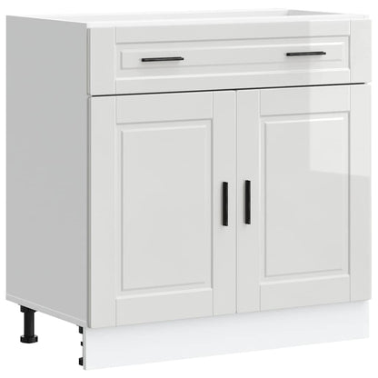 Kitchen Base Cabinet "Porto" High Gloss White Engineered Wood