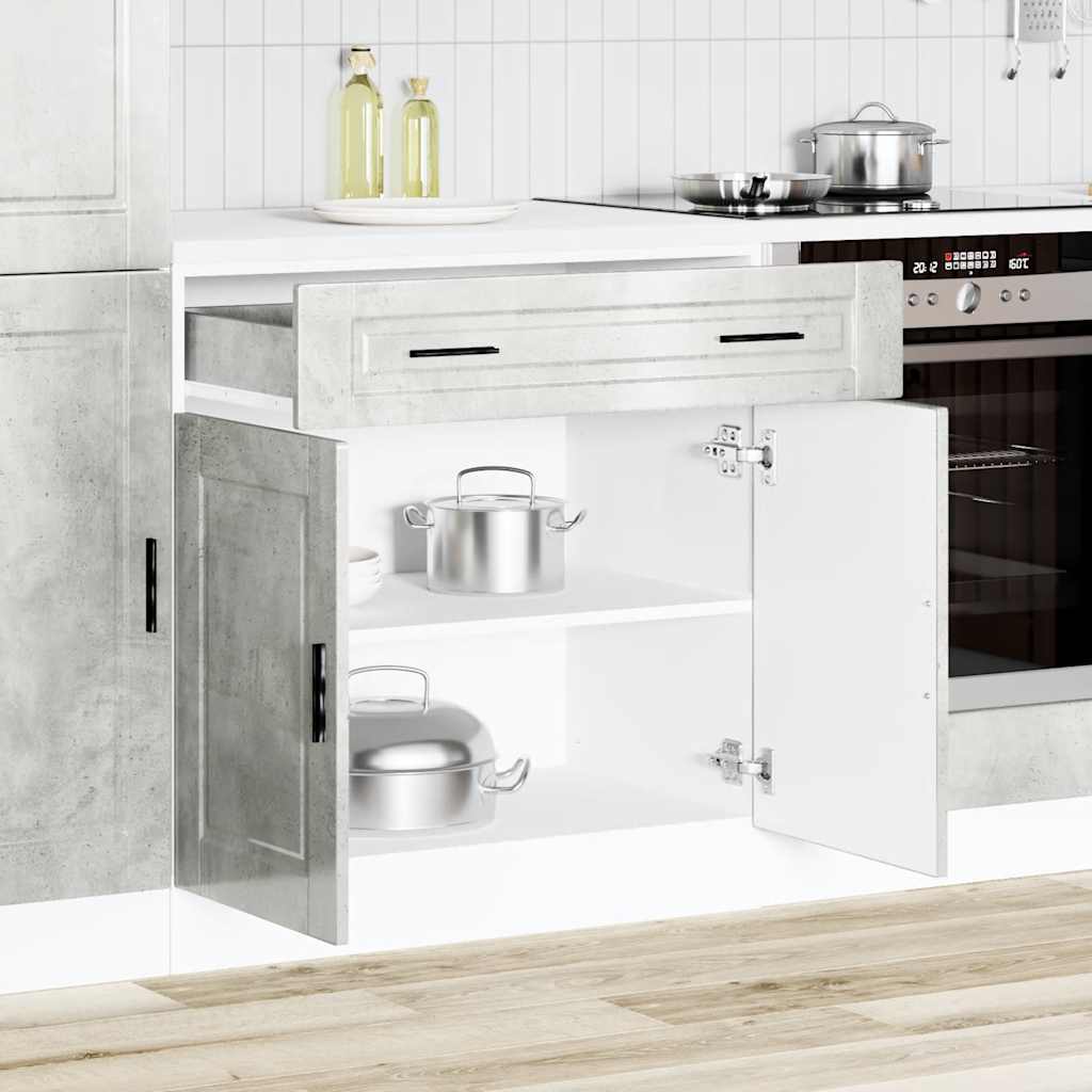 Kitchen Base Cabinet "Porto" Concrete Grey Engineered Wood