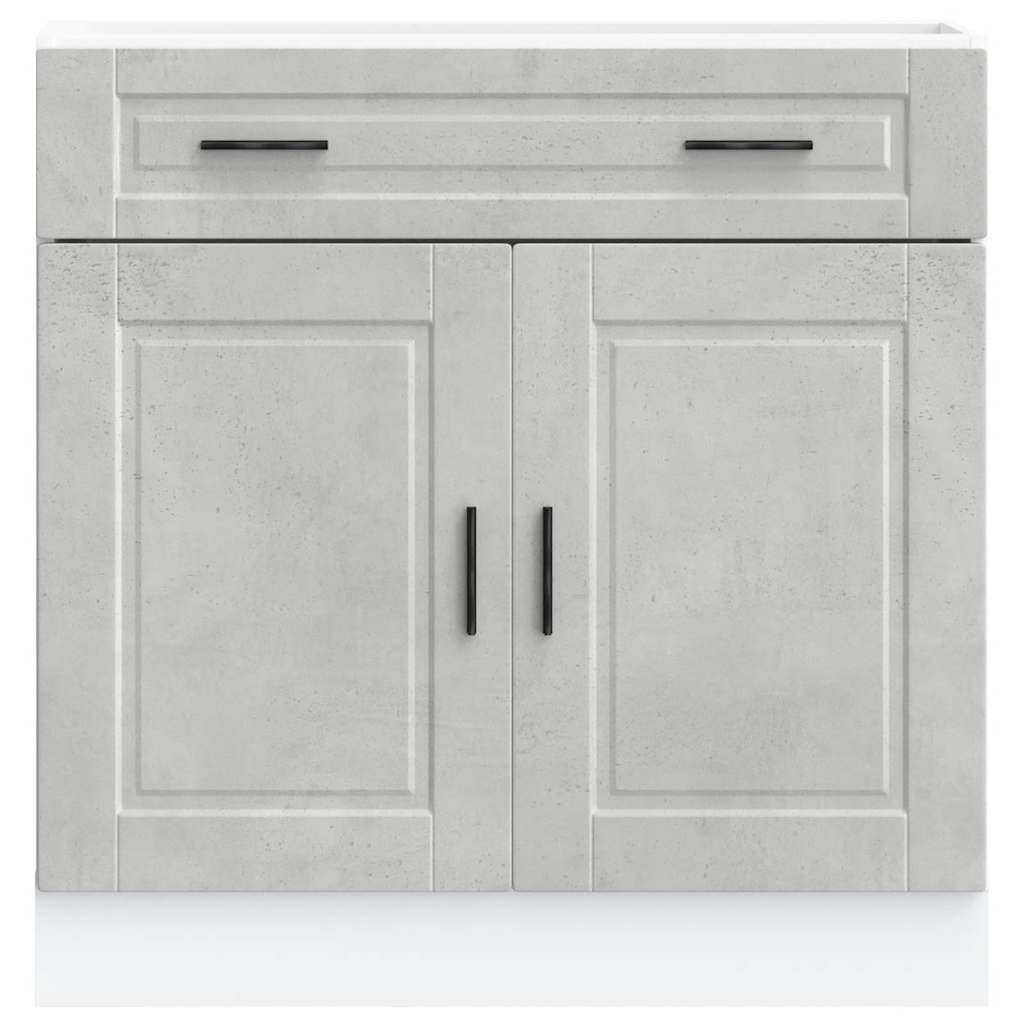 Kitchen Base Cabinet "Porto" Concrete Grey Engineered Wood