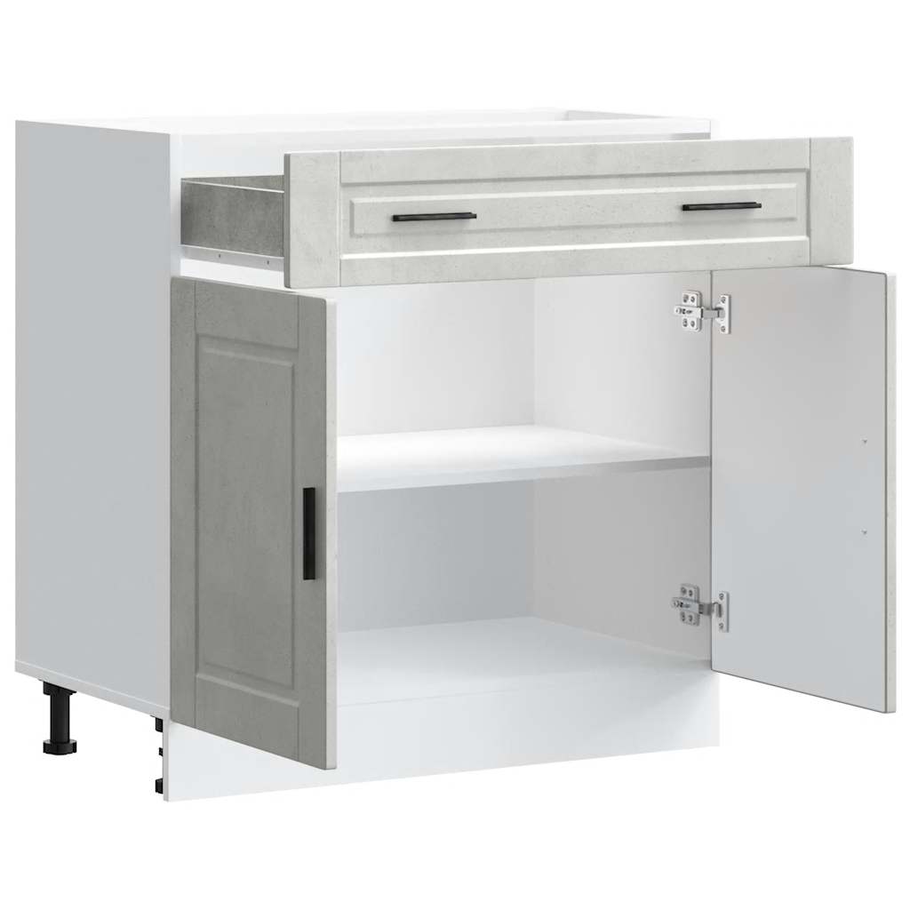 Kitchen Base Cabinet "Porto" Concrete Grey Engineered Wood