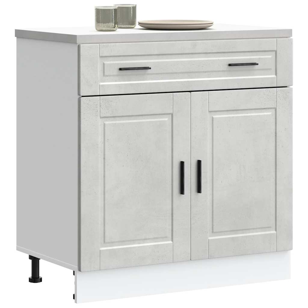 Kitchen Base Cabinet "Porto" Concrete Grey Engineered Wood