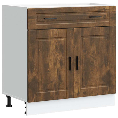 Kitchen Base Cabinet "Porto" Smoked Oak Engineered Wood