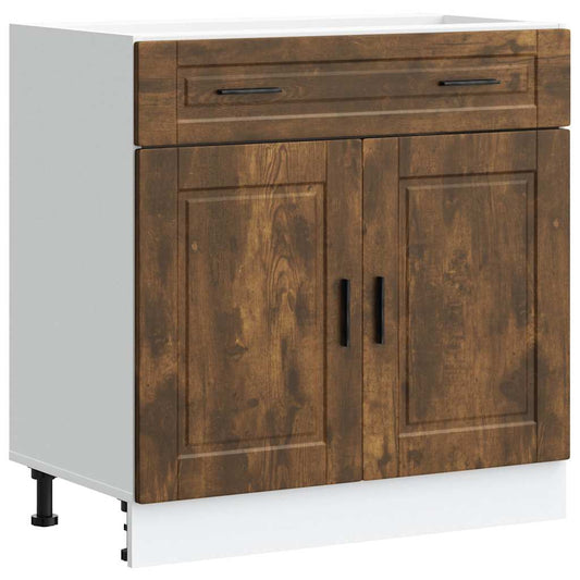 Kitchen Base Cabinet "Porto" Smoked Oak Engineered Wood