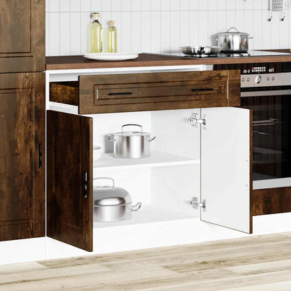 Kitchen Base Cabinet "Porto" Smoked Oak Engineered Wood