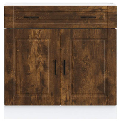 Kitchen Base Cabinet "Porto" Smoked Oak Engineered Wood