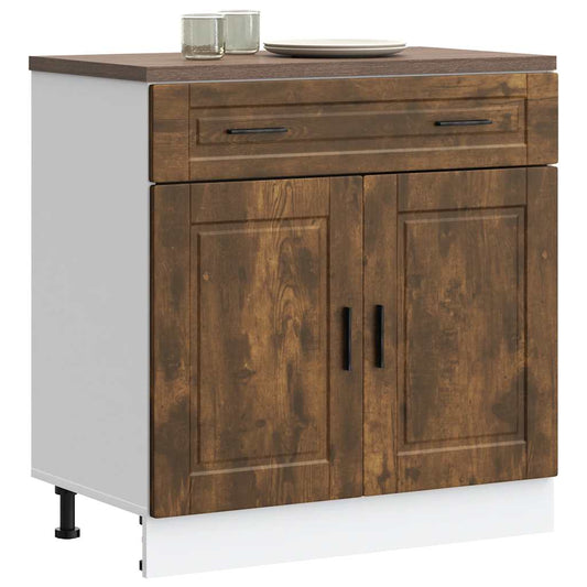 Kitchen Base Cabinet "Porto" Smoked Oak Engineered Wood
