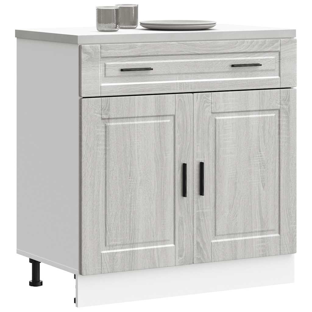 Kitchen Base Cabinet "Porto" Grey Sonoma Engineered Wood