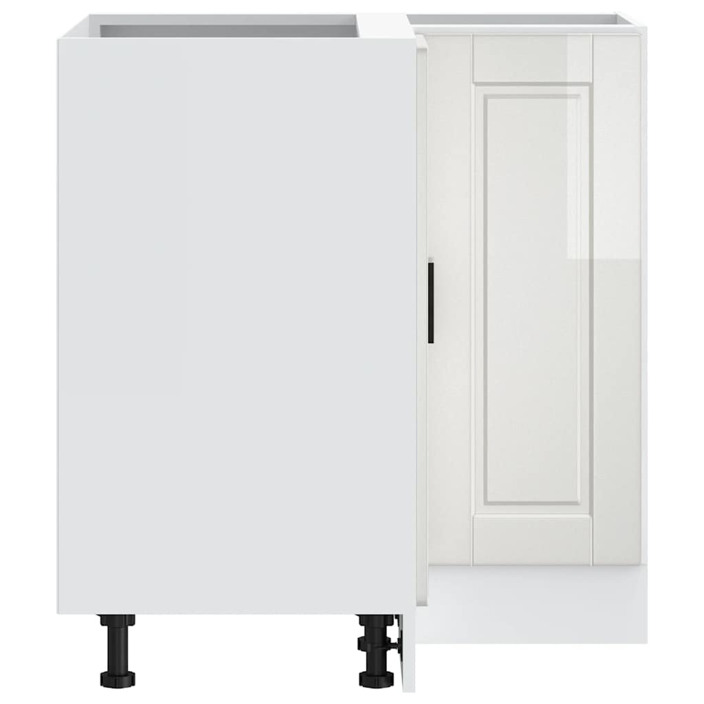 Kitchen Corner Base Cabinet Porto High Gloss White Engineered Wood