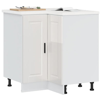 Kitchen Corner Base Cabinet "Porto" High Gloss White