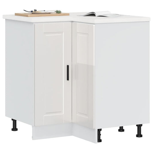 Kitchen Corner Base Cabinet "Porto" High Gloss White