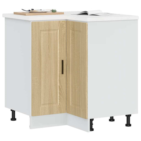 Kitchen Corner Base Cabinet "Porto" Sonoma Oak Engineered Wood
