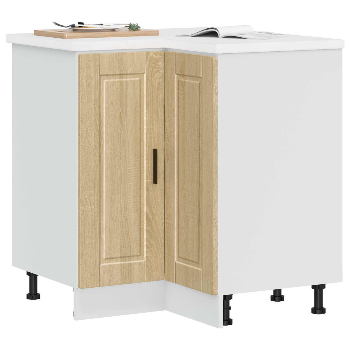 Kitchen Corner Base Cabinet "Porto" Sonoma Oak Engineered Wood
