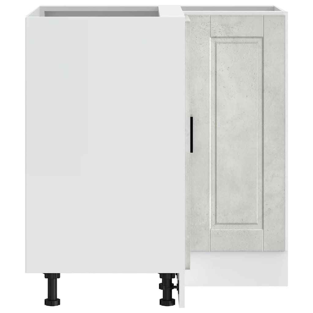 Kitchen Corner Base Cabinet Porto Concrete Grey Engineered Wood