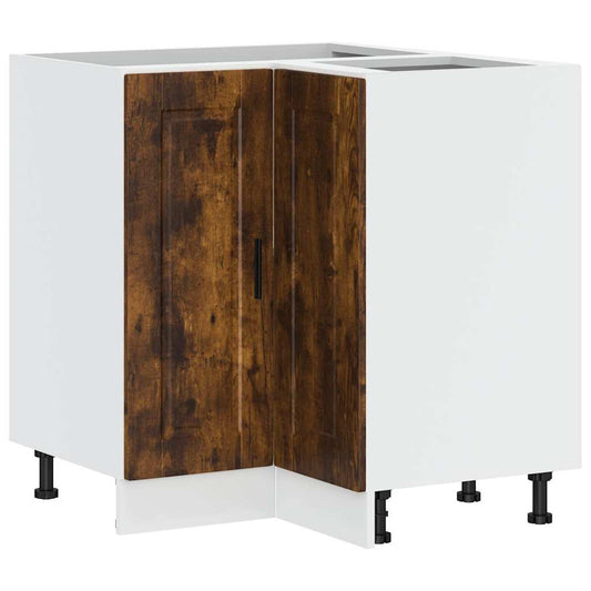 Kitchen Corner Base Cabinet "Porto" Smoked Oak Engineered Wood