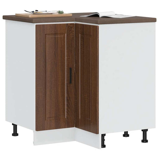 Kitchen Corner Base Cabinet "Porto" Brown Oak Engineered Wood