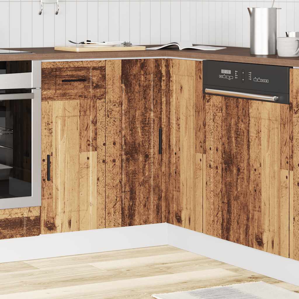 Kitchen Corner Base Cabinet "Porto" Old Wood Engineered Wood
