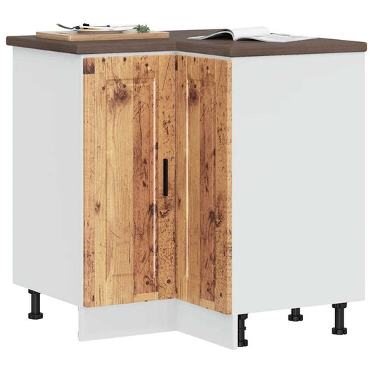 Kitchen Corner Base Cabinet "Porto" Old Wood Engineered Wood