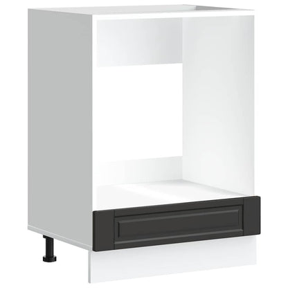 Oven Cabinet Porto Black Engineered Wood