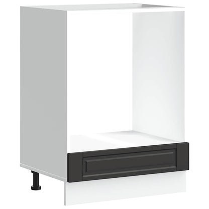 Oven Cabinet Porto Black Engineered Wood