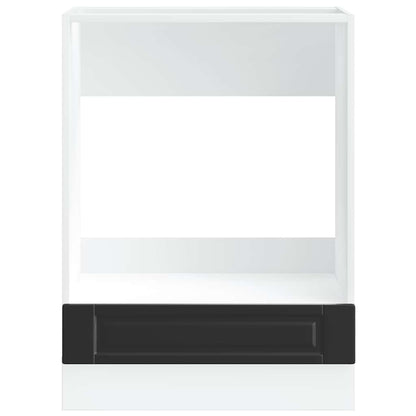 Oven Cabinet Porto Black Engineered Wood