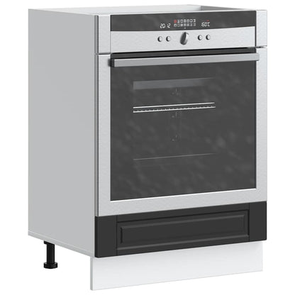 Oven Cabinet "Porto" Black Engineered Wood