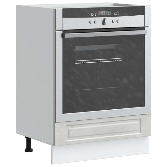 Oven Cabinet "Porto" Concrete Grey Engineered Wood