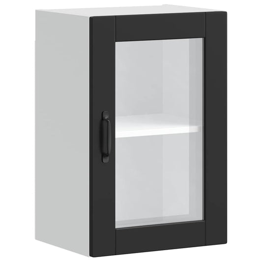 Kitchen Wall Cabinet with Glass Door "Porto" Black