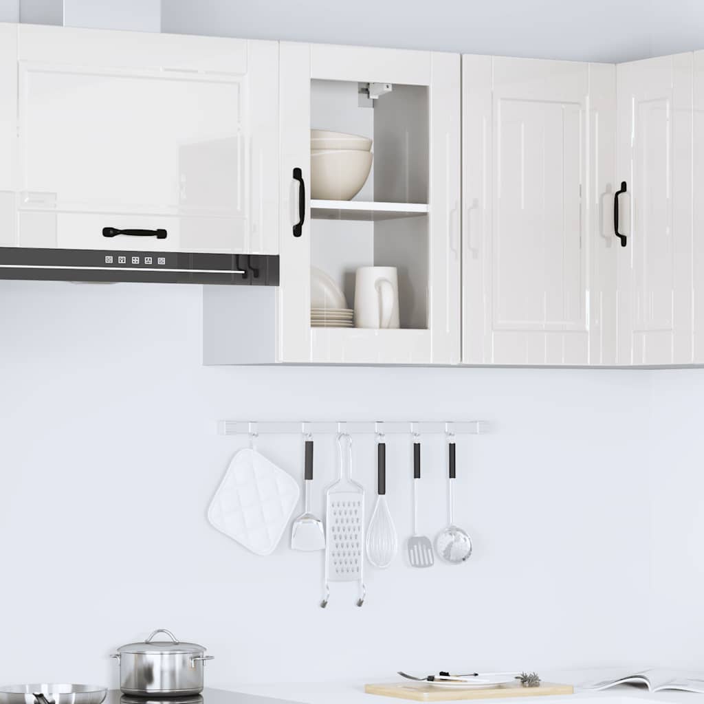 Kitchen Wall Cabinet with Glass Door Porto High Gloss White
